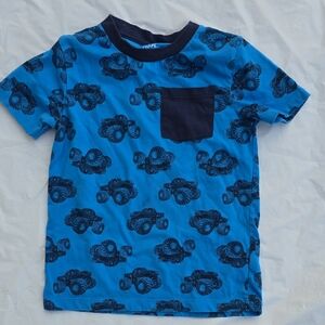 Blue Monster Truck Pocket Tee - Kids